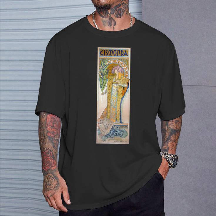 パリの女優 20世紀劇場アールヌーボー フランス Tシャツ 彼への贈り物