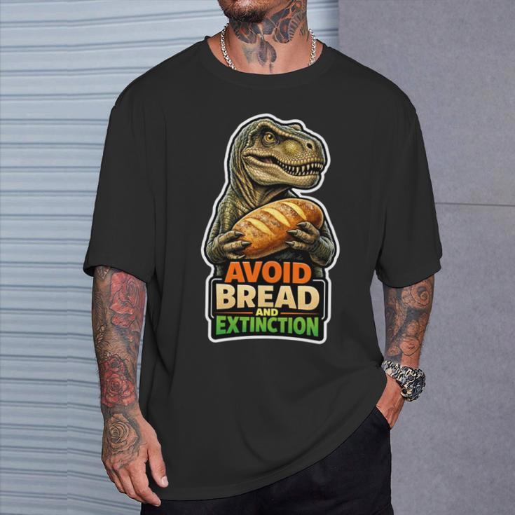 パンと絶滅を避ける恐竜ケトユーモア。 長袖tシャツ Tシャツ 彼への贈り物