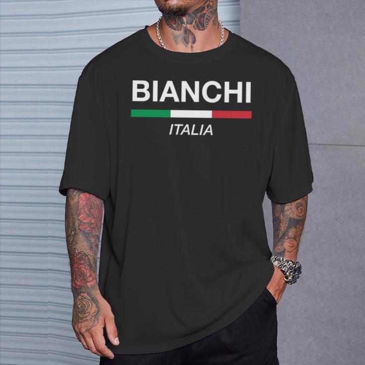 ビアンキ イタリア 家族名 イタリア 国旗 長袖tシャツ Tシャツ 彼への贈り物