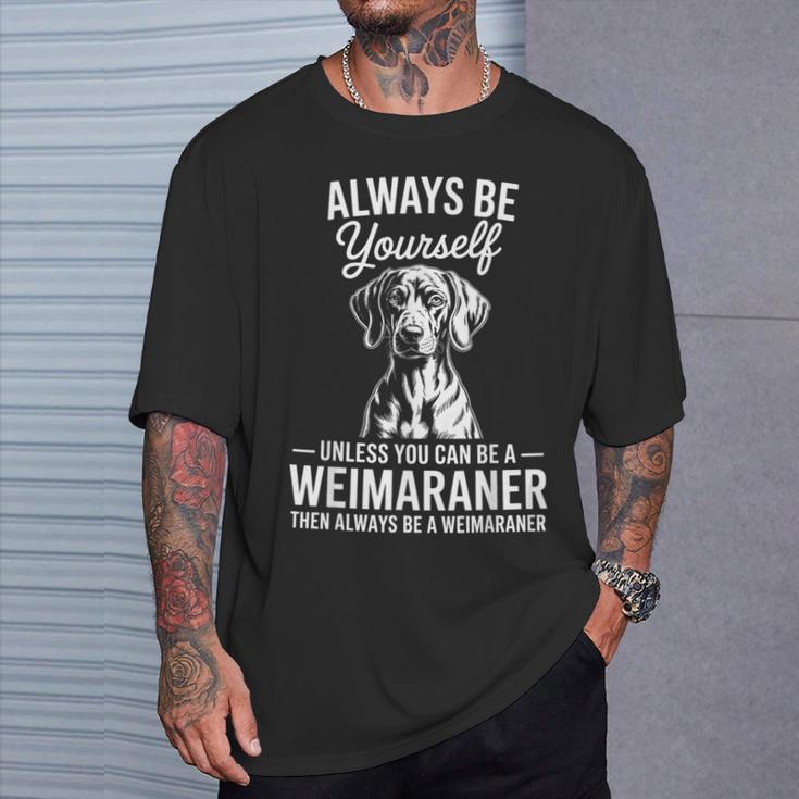 ビィ・ア・ワイマラナーおもしろいワイマラナー Tシャツ 彼への贈り物