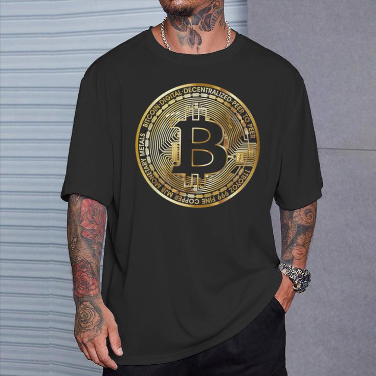 ビットコインbtcコイン暗号トレーダーBitcoinフューチャーフリーダムギフト Tシャツ 彼への贈り物