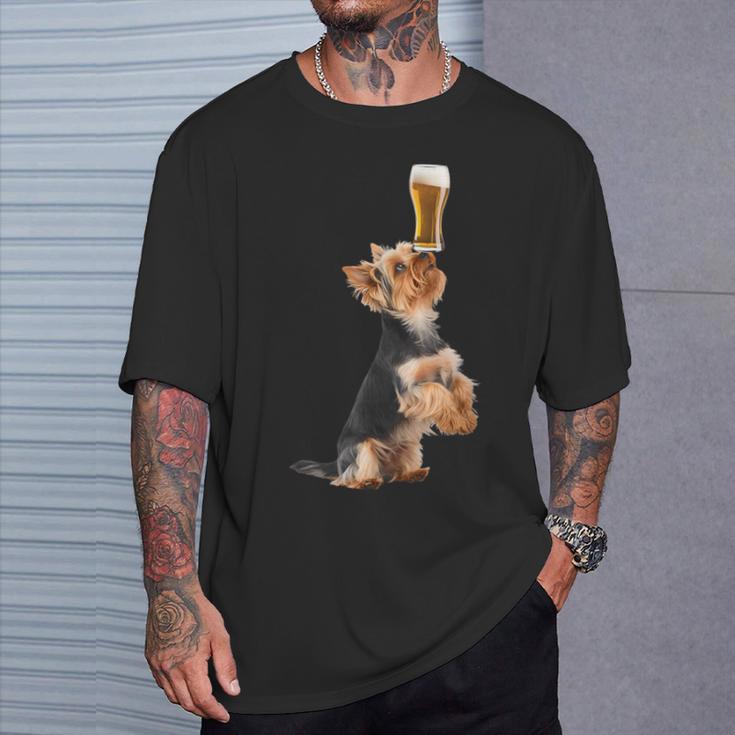 ビールヨークシャーテリア Tシャツ 彼への贈り物