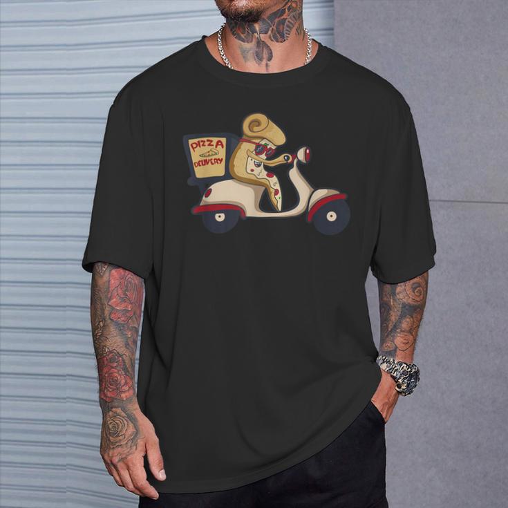 ピザデリバリースクーター イタリア料理 レディース メンズ Tシャツ 彼への贈り物