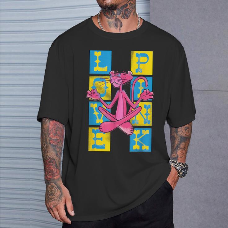 ピンクパンサー ヴィンテージ ラブ&ピンク禅チョークアート Tシャツ 彼への贈り物
