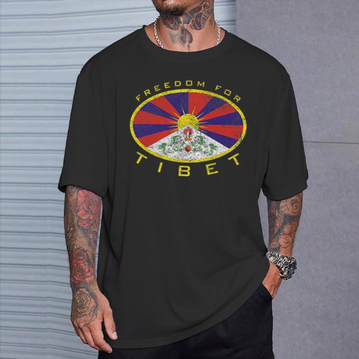 フリーダム チベットフラッグオーバル Tシャツ 彼への贈り物