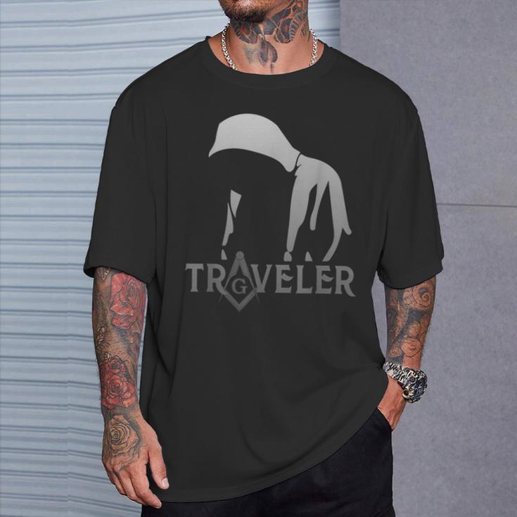 フリーメイソン ロッジ フリーメイソン 友愛 マスターメイソン トラベラー Tシャツ 彼への贈り物