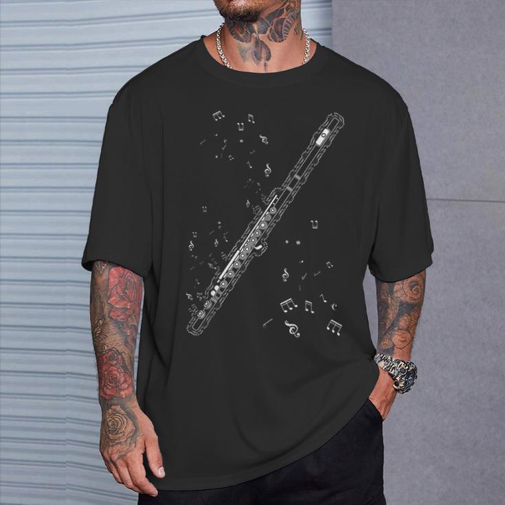 フルート 音楽 音符 楽器 ミュージシャン フルート奏者 Tシャツ 彼への贈り物
