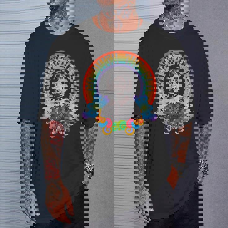 フローレンス・ナイチンゲール Groovy Nurse Go With Flo レトロレインボー Tシャツ 彼への贈り物