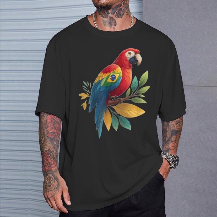 ブラジルの動物愛好家のための素敵なオウムの鳥のコスチューム Tシャツ 彼への贈り物