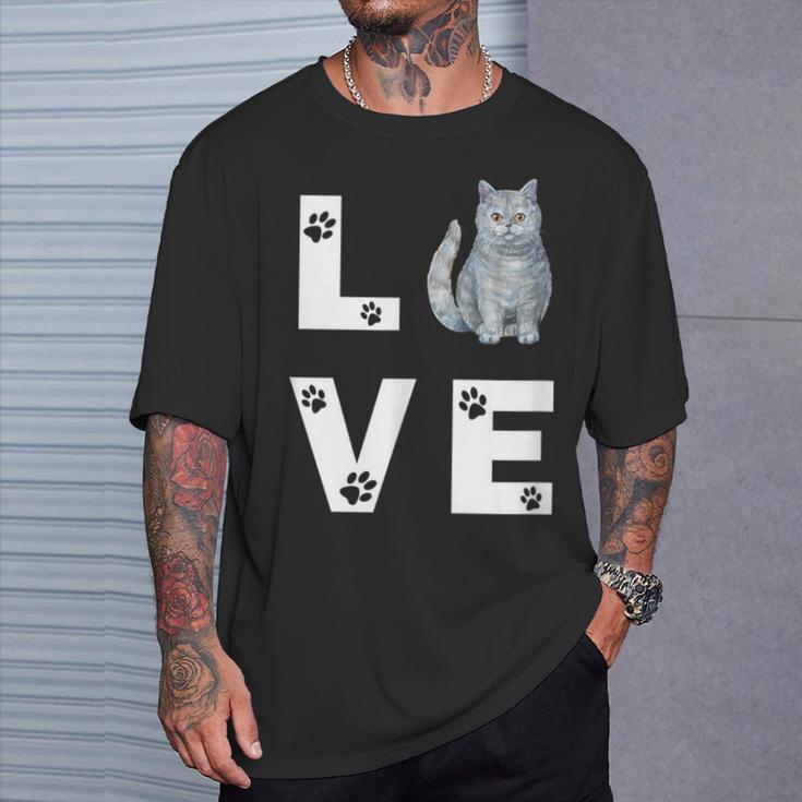 ブリティッシュショートヘア猫愛かわいい猫子猫ギフト Tシャツ 彼への贈り物