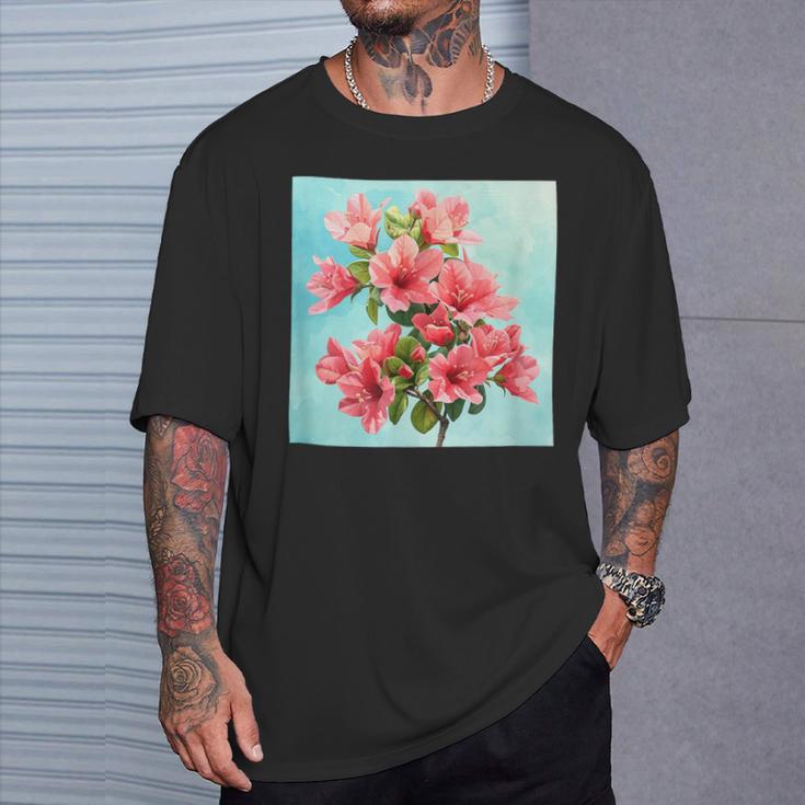 ブーゲンビリア ブーケ フローラル パステルカラー グラフィック Tシャツ 彼への贈り物