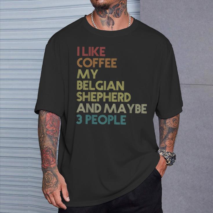 ベルジアンシェパード ベルジアンシェパード ドッグ コーヒー ビンテージ レトロ Tシャツ 彼への贈り物