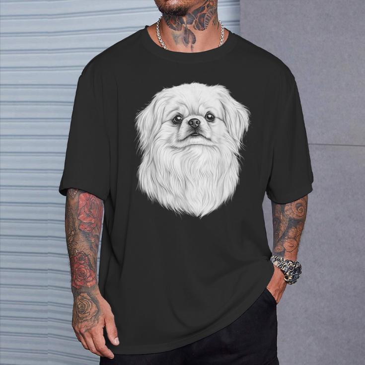 ペキニーズドッググラフィックペットアートペキニーズ。 Tシャツ 彼への贈り物