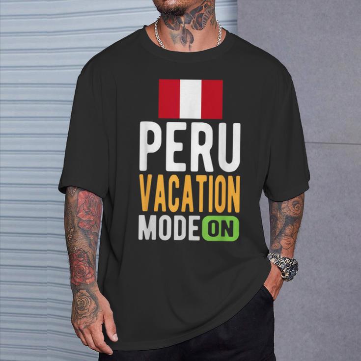 ペルーお土産 旅行 ペルーバケーションモードオン Tシャツ 彼への贈り物