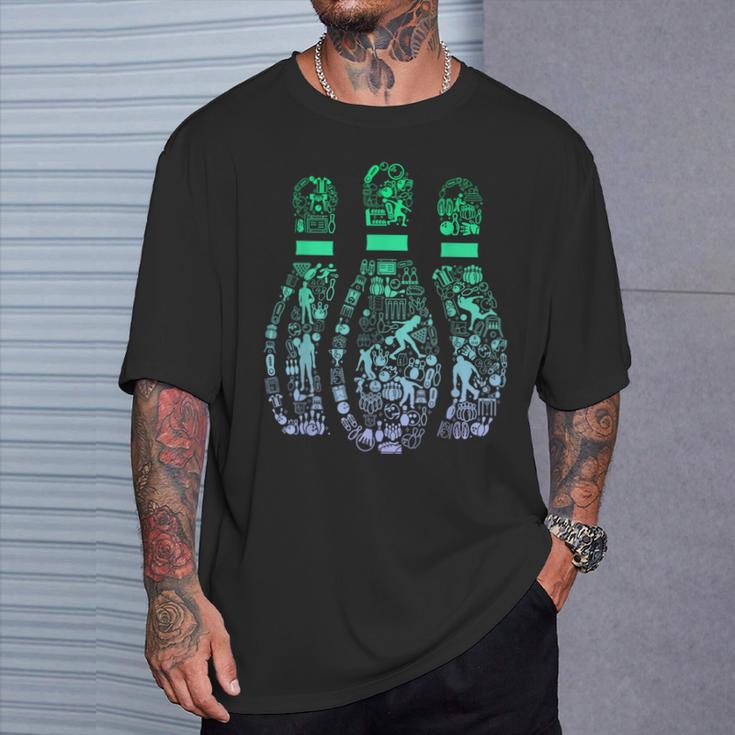 ボウリングピンtシャツ ボウラー用 Tシャツ 彼への贈り物