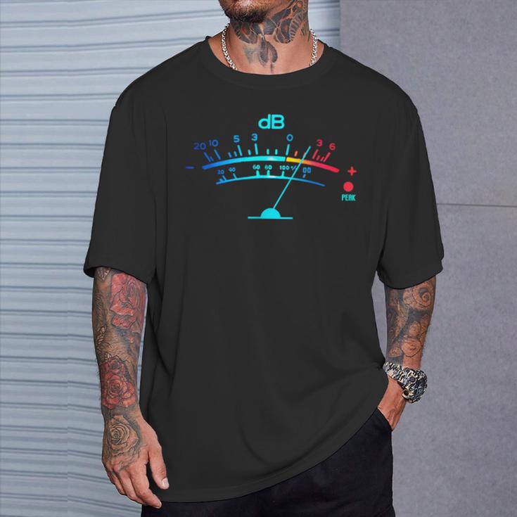 ボリュームvu メーター ビンテージ オーディオ エンジニア レコーディング Tシャツ 彼への贈り物