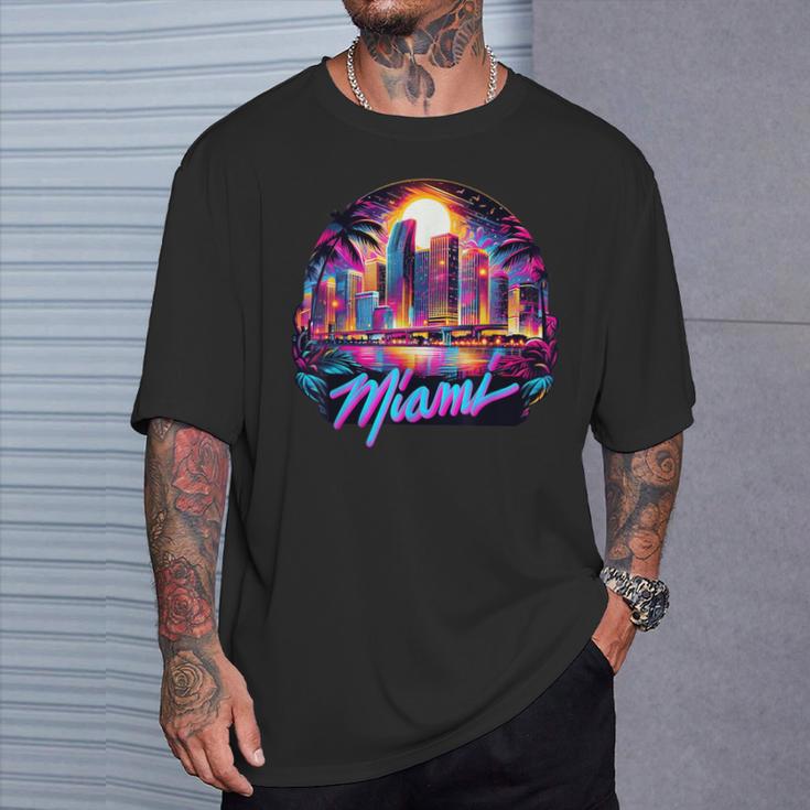 マイアミ シティ メンズ フロリダ 鮮やかな カラフル お土産 マイアミ Tシャツ 彼への贈り物