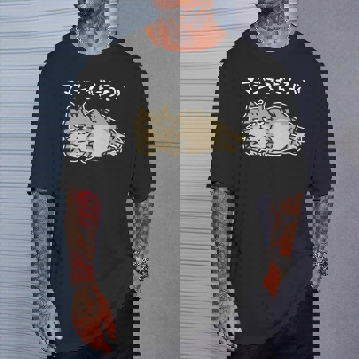 マジでだるい サバトラ猫 やる気が出ない日に だるかわネタデザイン 長袖tシャツ Tシャツ 彼への贈り物