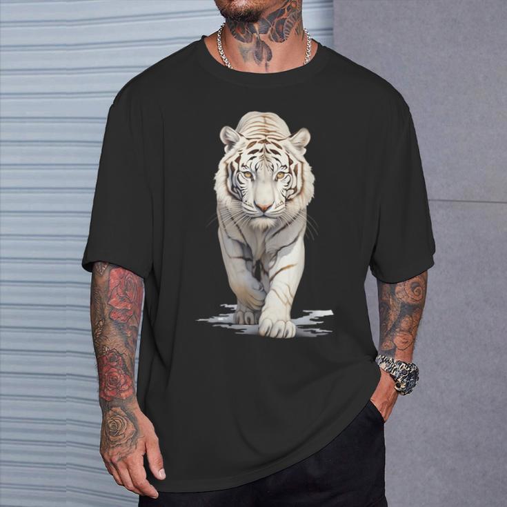 マジェスティックアルビノタイガー ホワイトタイガー 野生動物 タイガーデザイン Tシャツ 彼への贈り物