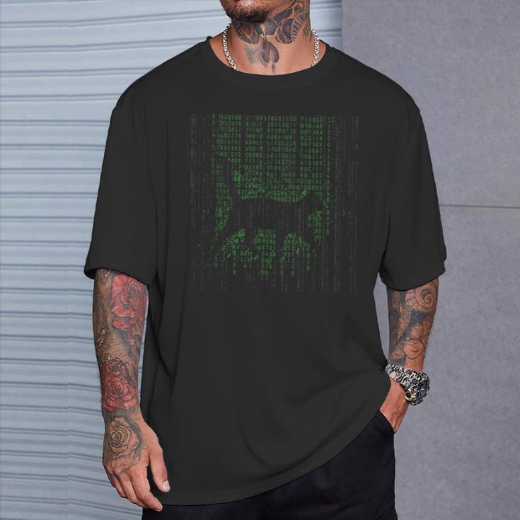 マトリックスキャットアートクール Tシャツ 彼への贈り物