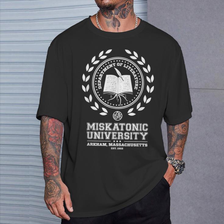 ミスカトニック大学クトゥルフ神話ネクロノミコン Call Of Cthulhu Miskatonic 大学 Tシャツ 彼への贈り物