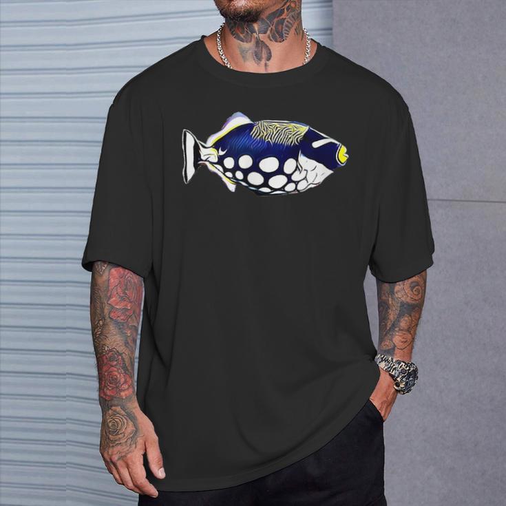 モンガラカワハギ塩水リーフアクアリウム水槽 Tシャツ 彼への贈り物