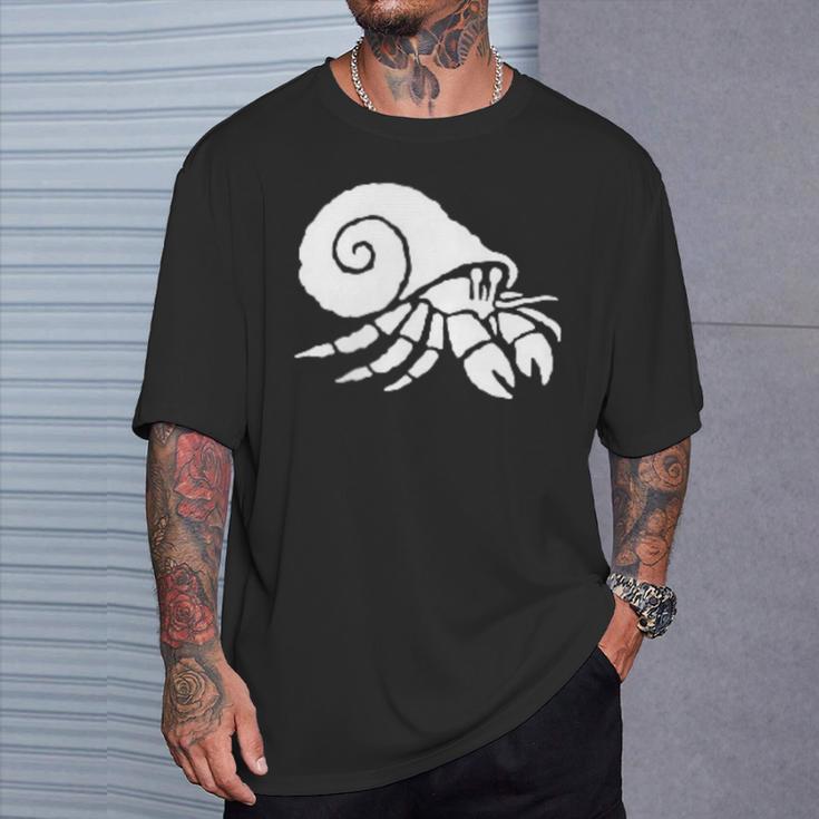ヤドカリ ミニマリスト 白黒 Tシャツ 彼への贈り物