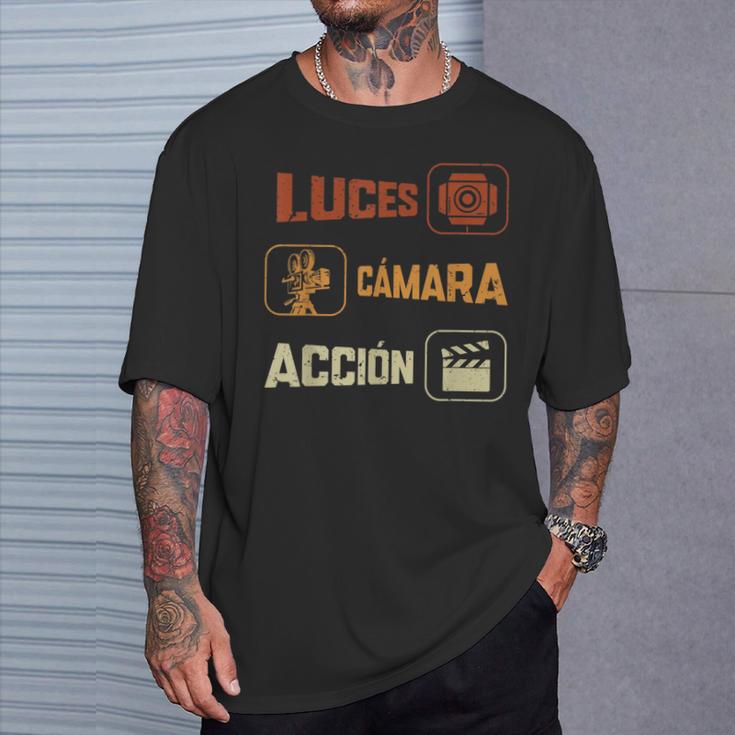 ライツ カメラ アクションシアター 映画制作カメラ Tシャツ 彼への贈り物