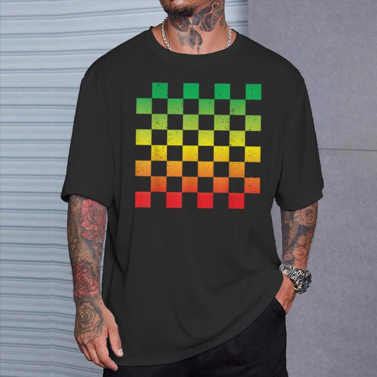ラスタファリtシャツ ヴィンテージ ラスタレゲエ ジャマイカ 市松模様 Tシャツ 彼への贈り物