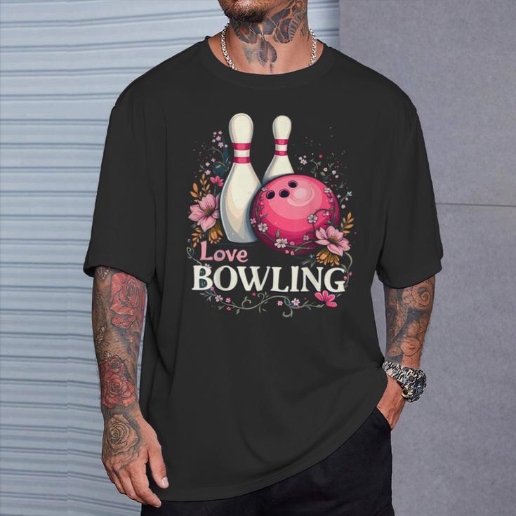 ラブボウリングピンクボール Tシャツ 彼への贈り物