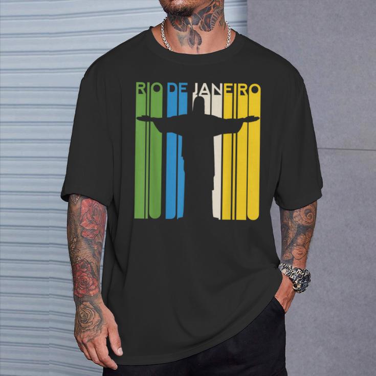 リオデジャネイロ ブラジル レトロ ビーチ ブラジルの像 サンパウロ Tシャツ 彼への贈り物