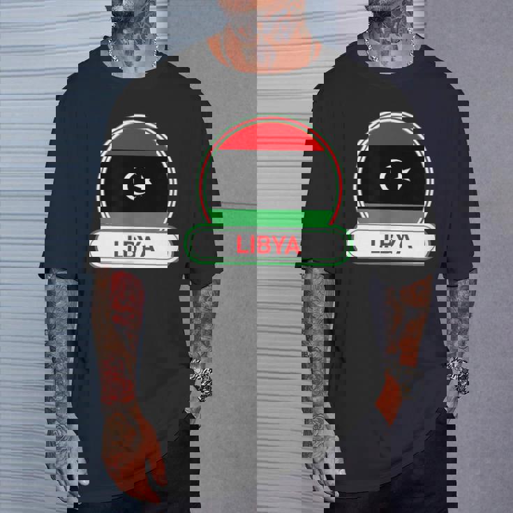 リビア国バッジ リビア国旗 Tシャツ 彼への贈り物