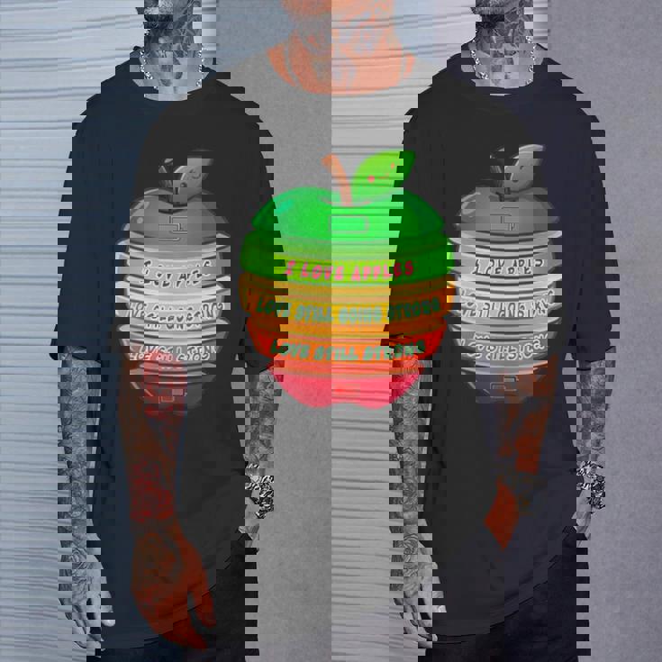 リンゴの力シリーズ リンゴのエネルギー リンゴ スライス 充電 バッテリー 残量 おもしろみ ユニーク Tシャツ 彼への贈り物