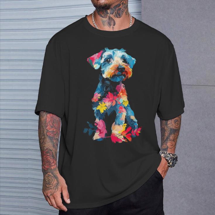 レイクランドテリア 犬 グラフィック ペットアート レイクランドテリア Tシャツ 彼への贈り物