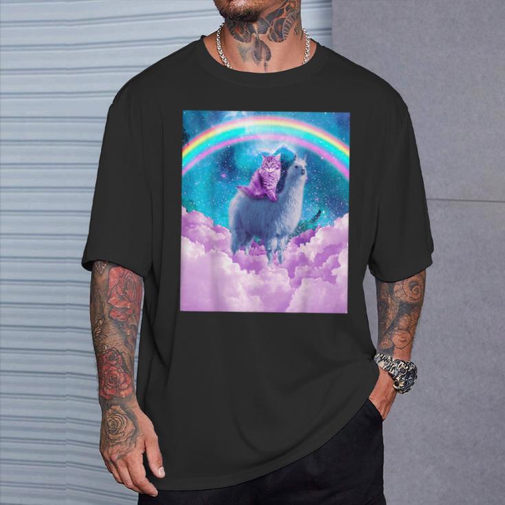 レインボーラマ-キャットラマ Tシャツ 彼への贈り物