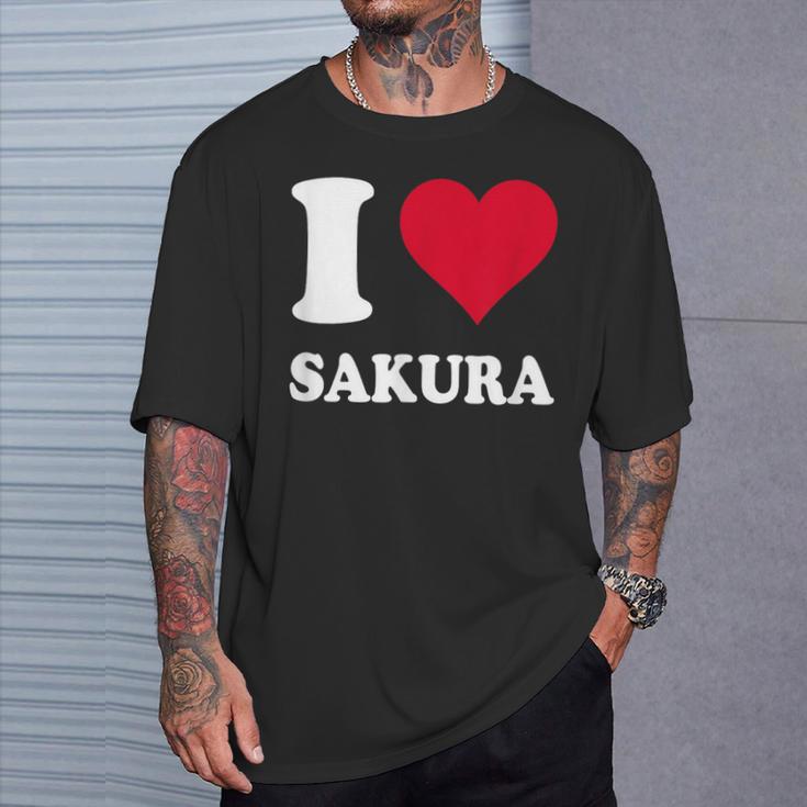 レッドハート I Loveakura Tシャツ 彼への贈り物