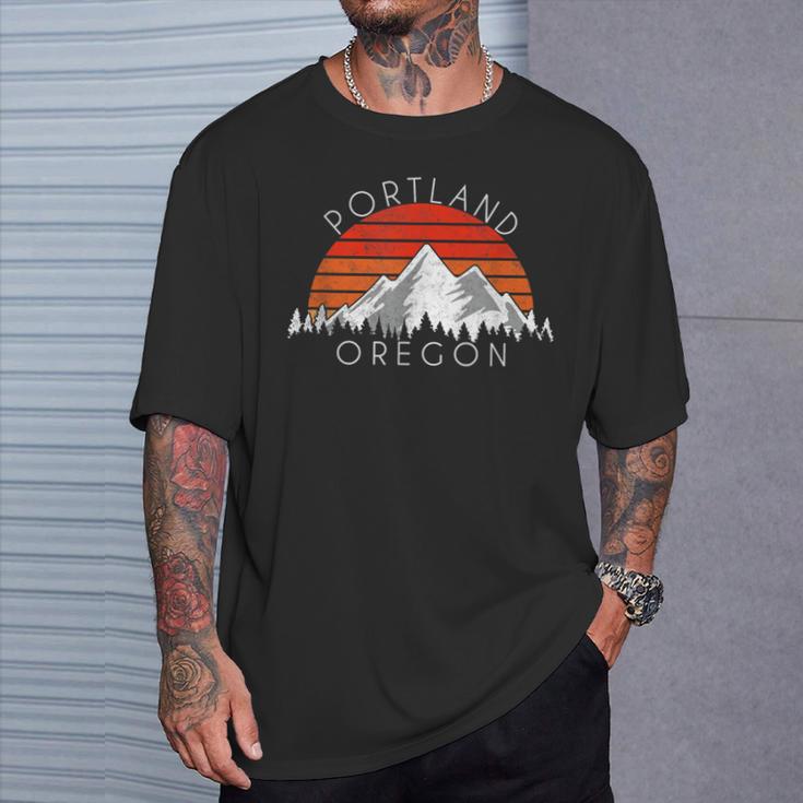 レトロ ヴィンテージ ポートランド オレゴン アンティーク調 Tシャツ 彼への贈り物