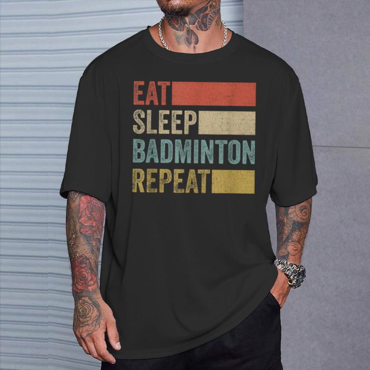 レトロな70年代のバトミントン Tシャツ 彼への贈り物