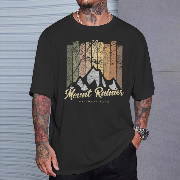 レトロマウントレーニア国立公園 Usヴィンテージマウントレーニア山 長袖tシャツ Tシャツ 彼への贈り物