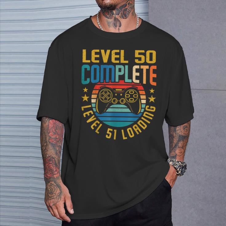 レベル50 コンプリートレベル51 ローディング 50歳の誕生日 ビデオゲーマー Tシャツ 彼への贈り物