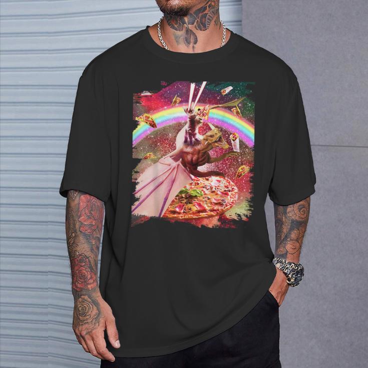 レーザーアイズ 宇宙 猫 ライディング ドラゴン Tシャツ 彼への贈り物