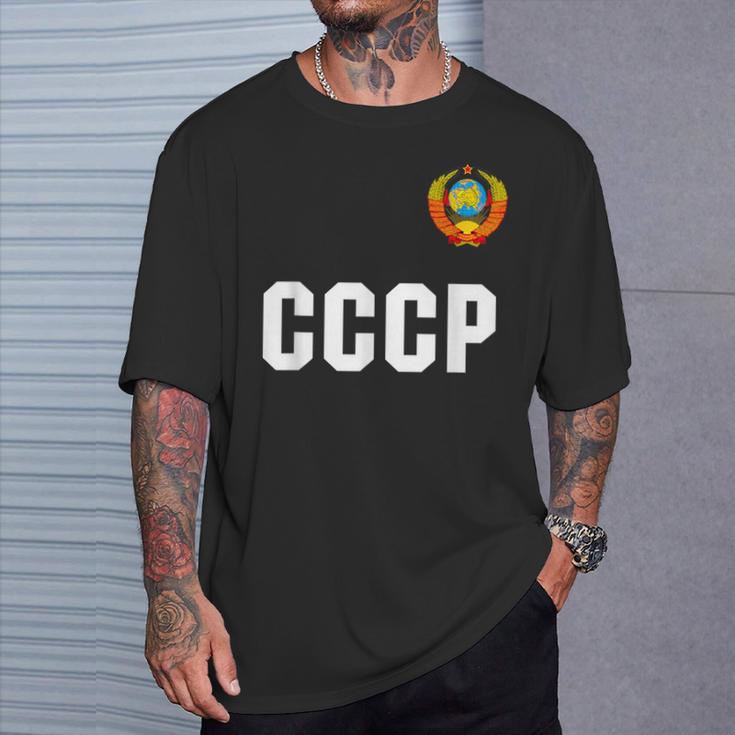 ロシアcccp ソ連ロシアサッカージャージーtシャツ Tシャツ 彼への贈り物