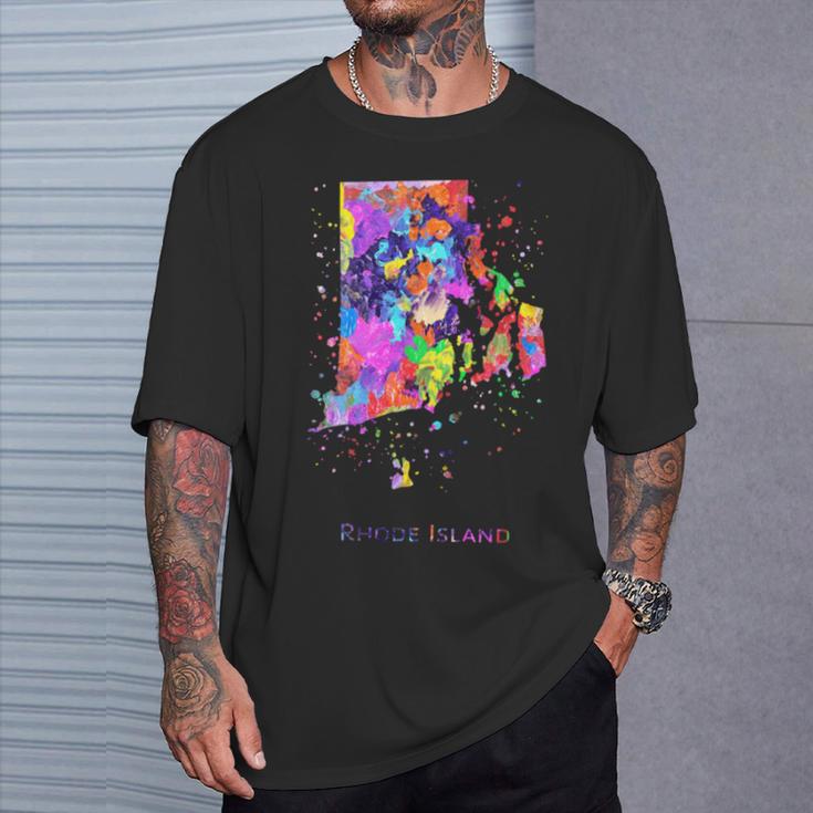 ロードアイランド州の地図 長袖tシャツ Tシャツ 彼への贈り物