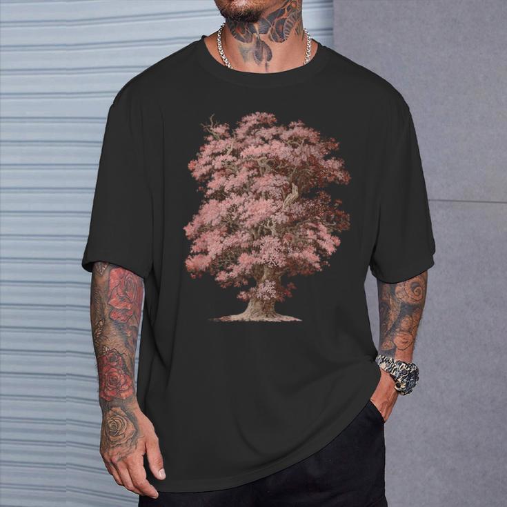 ヴィンテージ 自然 樫の木。木 ナチュラル オーク 木 森の男 Tシャツ 彼への贈り物