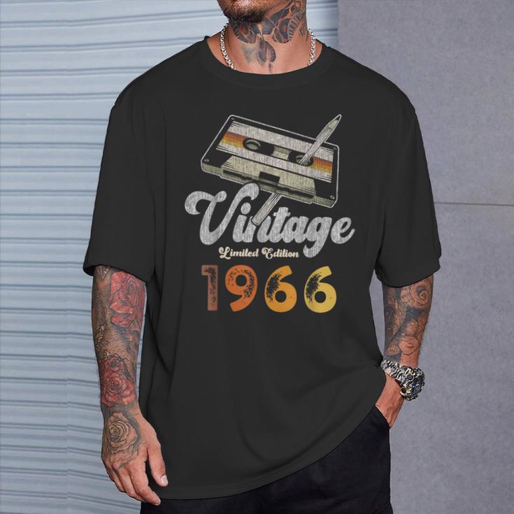 ヴィンテージ1966 カセット・ペンシル 60歳の誕生日 Tシャツ 彼への贈り物