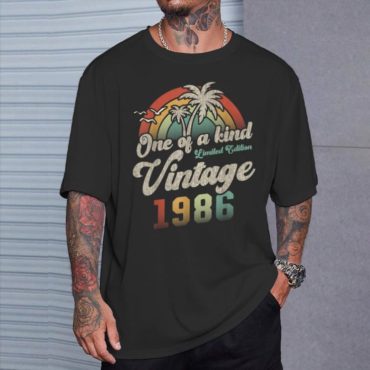 ヴィンテージ1986バースデー40年パームツリー Tシャツ 彼への贈り物
