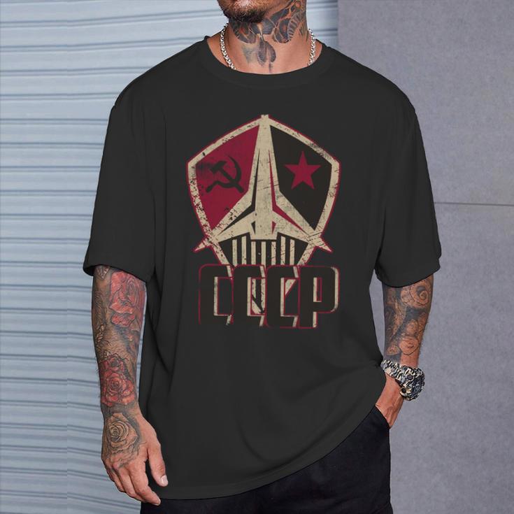 ヴィンテージソビエトロシアソ連スペースレトロアンティーク調cccp 長袖tシャツ Tシャツ 彼への贈り物