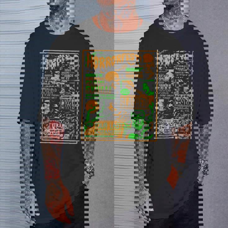 ヴィンテージ・ハロウィーン・クラシック・ホラー映画ポスター ホラーフェスト Tシャツ 彼への贈り物