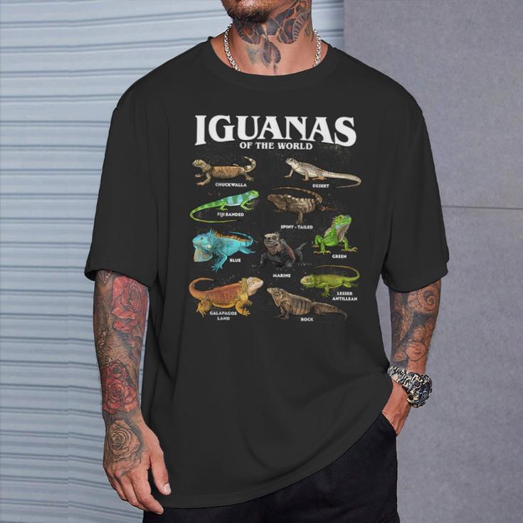 世界のイグアナ教育爬虫類アート Tシャツ 彼への贈り物