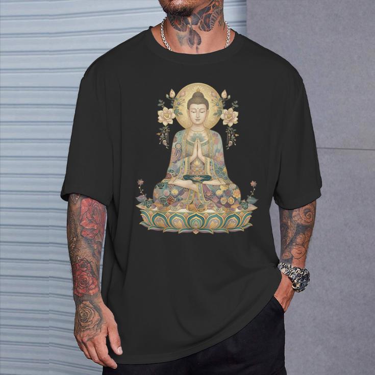 仏像 ヨガ 仏教 禅 瞑想 Tシャツ 彼への贈り物